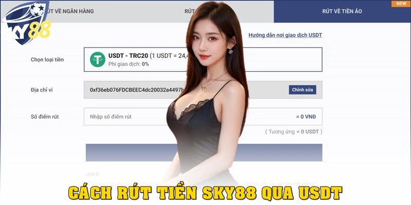 Rút tiền từ Sky88 về ví tiền ảo (USDT)